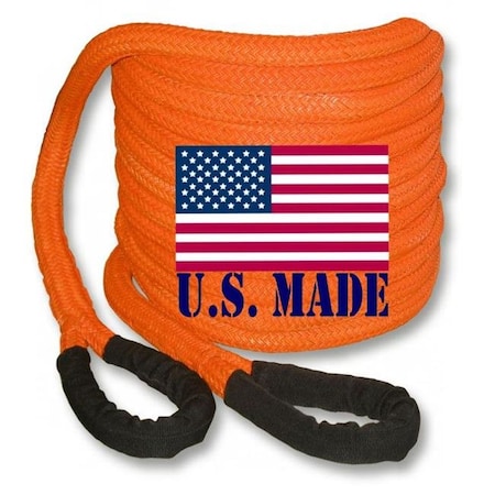 SAFE-T-LINE U.S. made 1 inch X 10 ft "Safety Orange" Safe-T-Line® Kinetic SNATCH ROPE (4X4 VEHICLE RECOVERY) PK0110